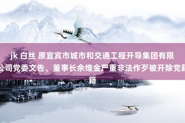 jk 白丝 原宜宾市城市和交通工程开导集团有限公司党委文告、董事长余维金严重非法作歹被开除党籍