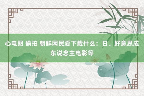 心电图 偷拍 朝鲜网民爱下载什么：日、好意思成东说念主电影等